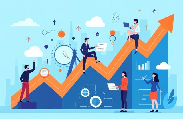 Graphique représentant la stratégie commerciale et la croissance